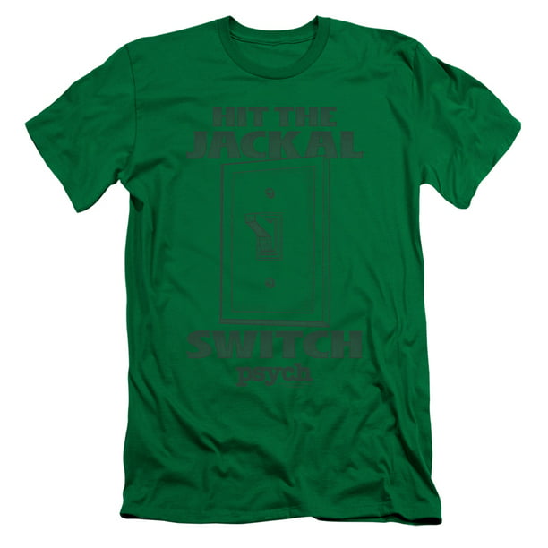 Psych Jackal Switch T Shirt Mens Licensed Classic TV Show Tee Kelly Green